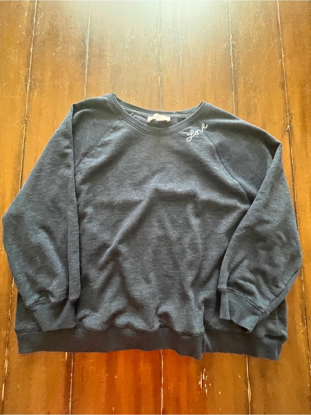 Philosophy Dark Navy Crewneck Sweatshirt with 'Love' Script